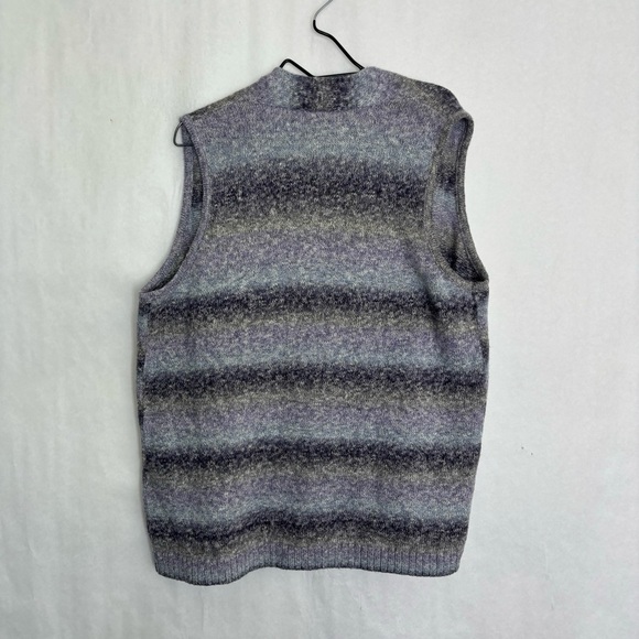 Chicos Sweater Vest Purple Striped Open Cardigan - Picture 3 of 4